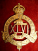 MM149 - 46th Durham Regiment Officer's Cap Badge, 1904 Gaunt Maker, Gilt    